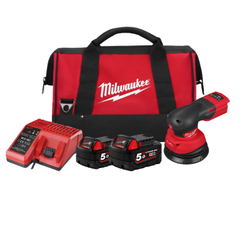 סט מלטשת אקצנטרית 6 עם זוג סוללות 5.0AH מטען ותיק נשיאה