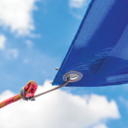 רשת צל עם טבעות אלומיניום 3X6 מטר כחול + תיק