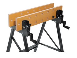 שולחן עבודה מתכוונן מתכת / עץ