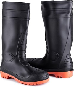 מגפי גומי בטיחות S5 כיפה מגן פלדה, קל ועמיד במים, סוליה נגד החלקה