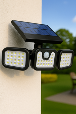 תאורה סולארית כולל 3 פנסים וחיישן תנועה