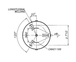 מיכל לחץ 2000 ליטר אנכי 