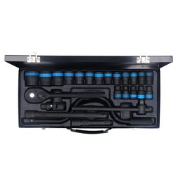 מפתח אימפקט ''1/2 18V + סוללה 6AH + סט בוקסות 24 יח' 1/2