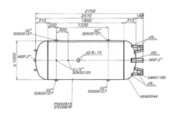 מיכל לחץ 2000 ליטר אנכי 