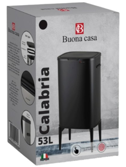 פח אשפה בנפח 53 ליטר בצבע שחור