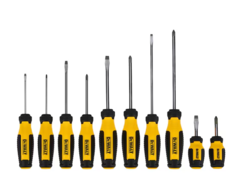 סט 10 מברגים מגנטים עם ידית ארגונומית