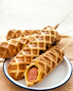 מכונת וופל בלגי על מקל תעשייתית – 6 יחידות