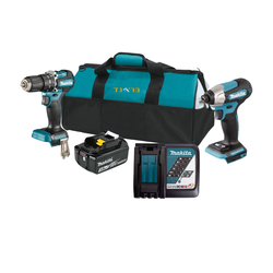 סט כלים מברגת אימפקט ומקדחה עם סוללה ומטען