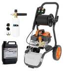 מכונת שטיפה תעשייתית חד פאזי 245BAR בעוצמה 2400W + מקציף וסבון